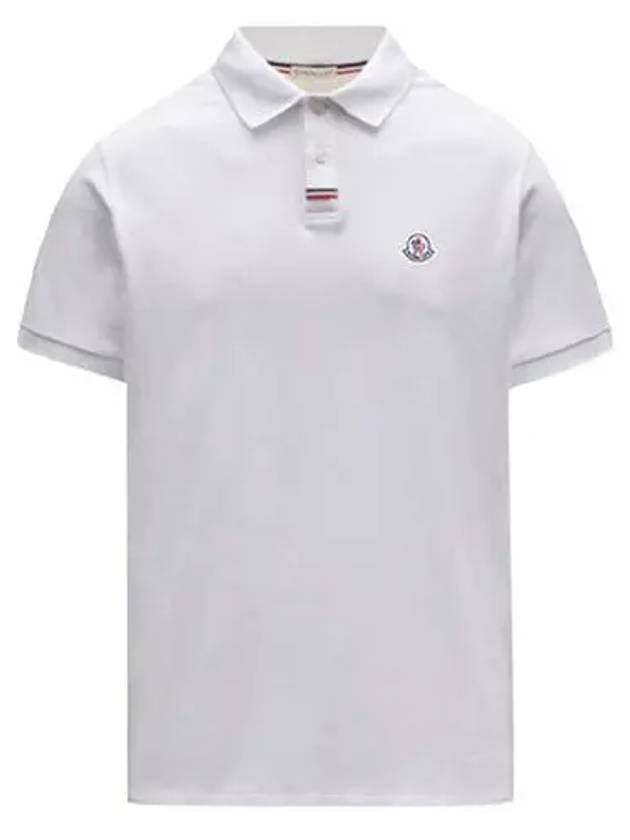 Logo Patch Short Sleeve Polo Shirt White - MONCLER - BALAAN 2