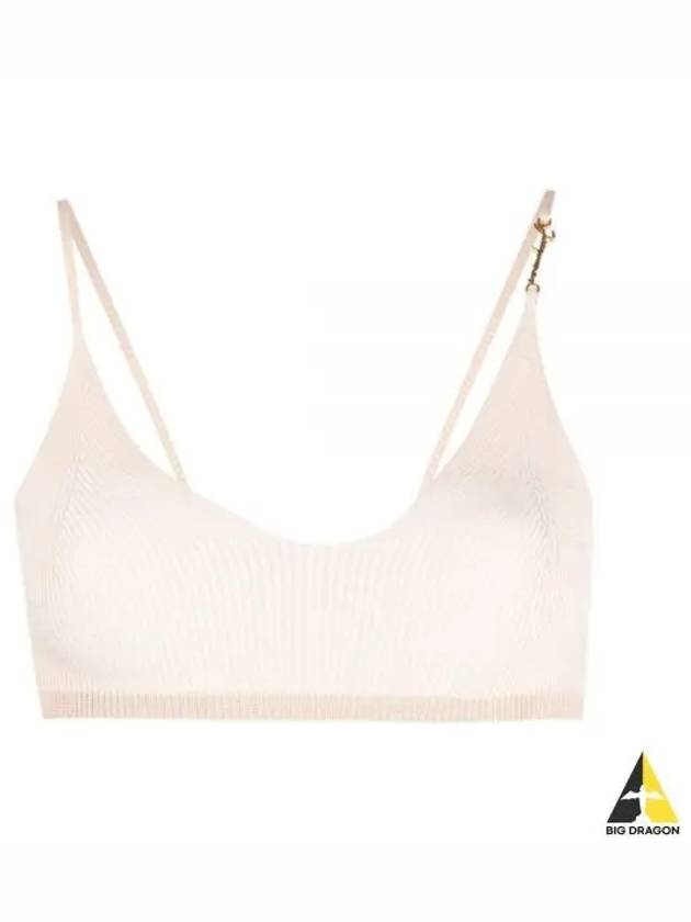 Le Van der Pralu Logo Knit Bra Beige - JACQUEMUS - BALAAN 2