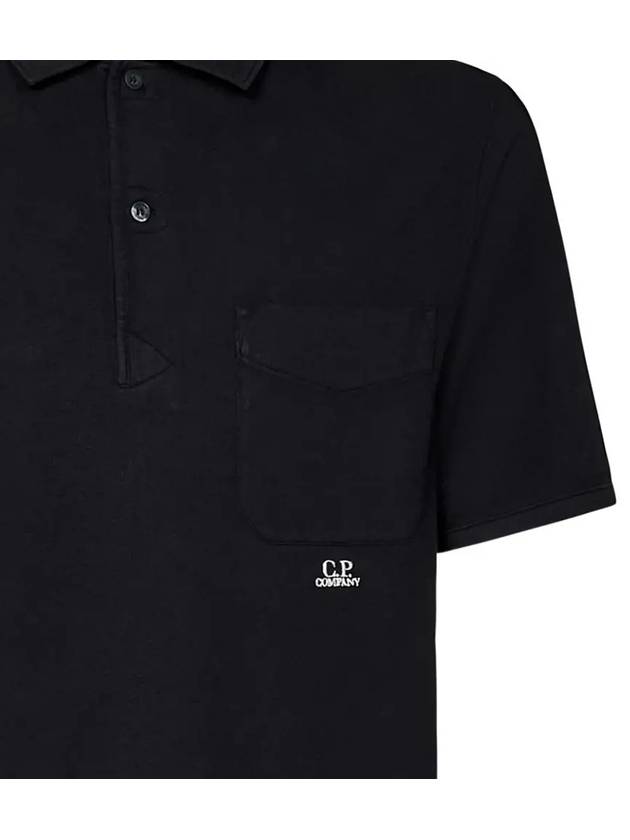 Pocket Polo Shirt Black - CP COMPANY - BALAAN 5