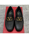 Men's V Logo Signature Leather Loafers Black - VALENTINO - BALAAN 5