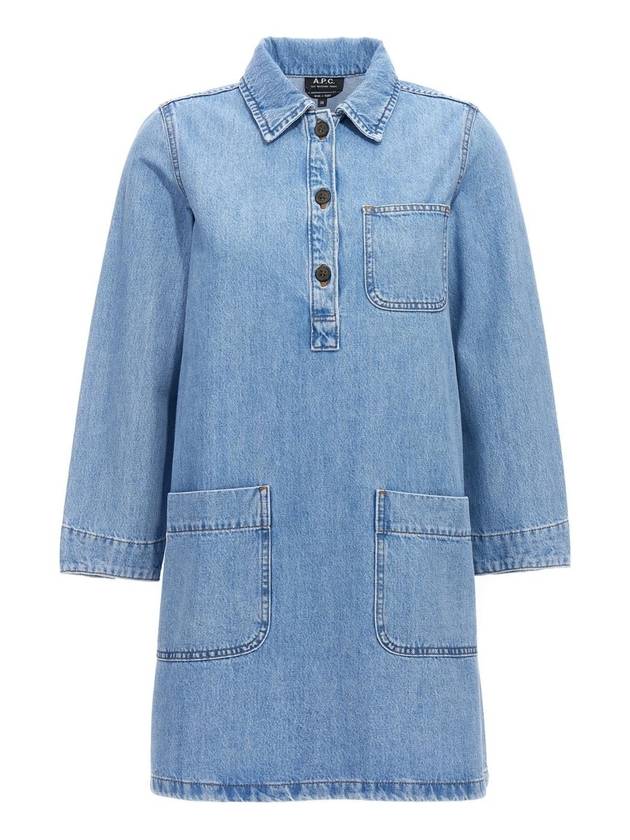 Aurelia Short Dress Pale Blue - A.P.C. - BALAAN 1