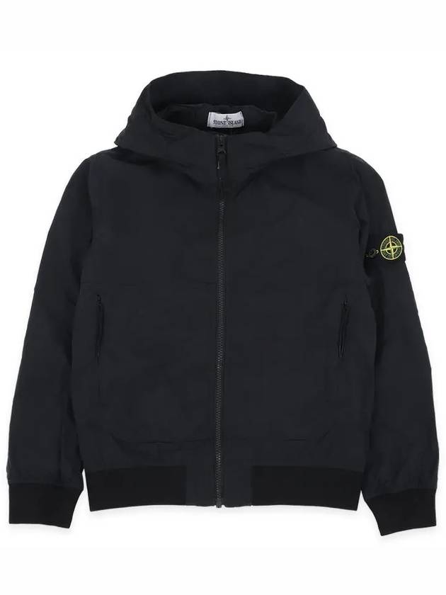 Kids Wappen Patch Wind Zip Up Hoodie Black - STONE ISLAND - BALAAN 3