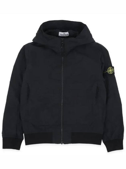 Kids Wappen Patch Wind Zip Up Hoodie Black - STONE ISLAND - BALAAN 2