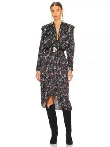 OKLEYA RO2025 22A037E 01BK floral midi dress 677657 - ISABEL MARANT - BALAAN 1