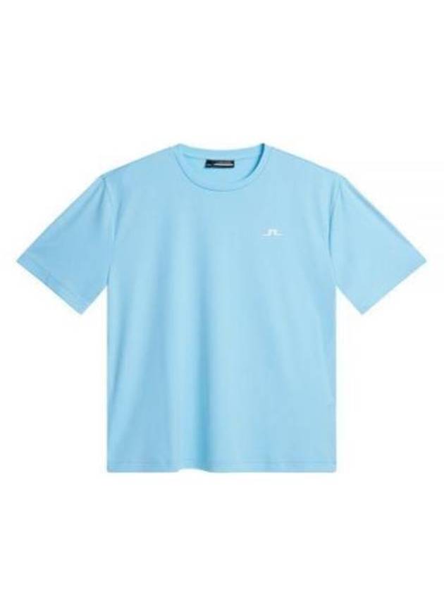 Ade Logo Print Short Sleeve T-Shirt Sky Blue - J.LINDEBERG - BALAAN 2