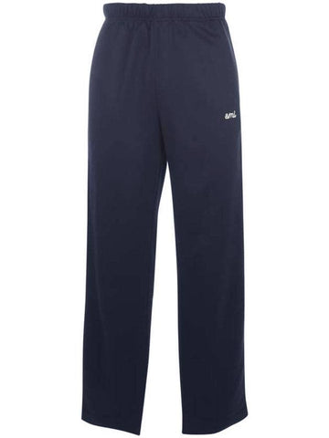 Men's Technical Cotton Track Pants Navy - AMI - BALAAN.