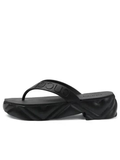 Women's Logo Thong Platform Flip Flops Black - GUCCI - BALAAN 2