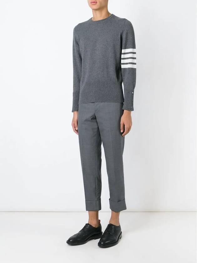 Diagonal Classic Cashmere Knit Top Grey - THOM BROWNE - BALAAN 3