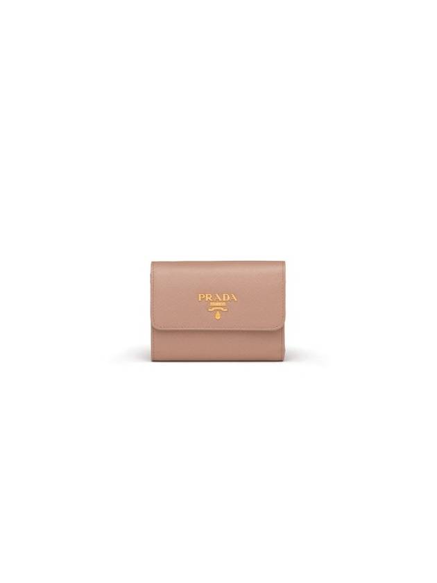 Saffiano Multicolor Half Wallet Powder Pink - PRADA - BALAAN 1