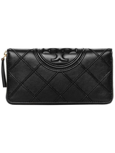 Debossed Logo Leather Long Wallet Black - TORY BURCH - BALAAN 1