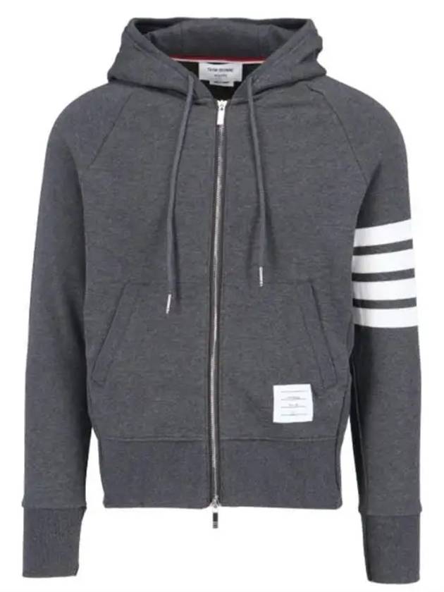 Engineered 4 Bar Diagonal Zip Up Hoodie Navy - THOM BROWNE - BALAAN 6