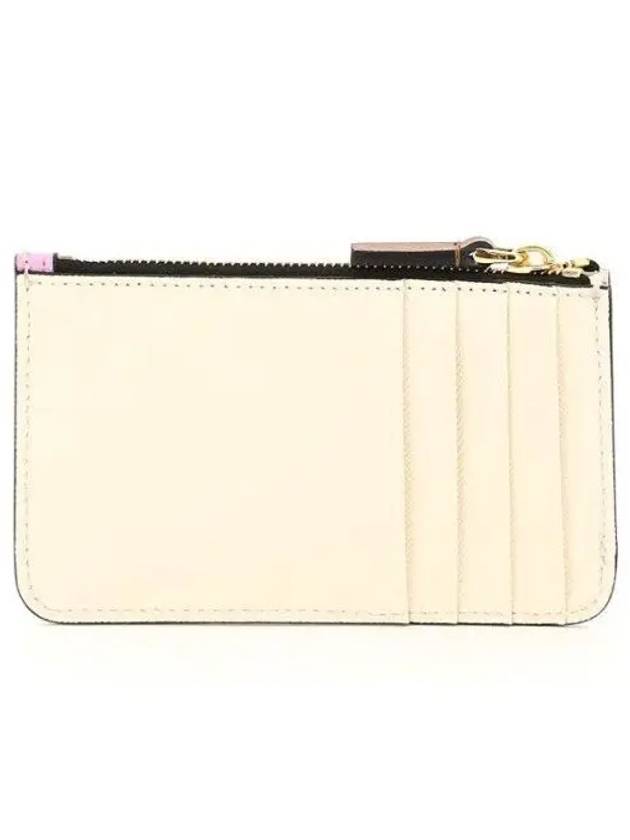 Saffiano Two-Tone Zipper Card Wallet Pink Brown - MARNI - BALAAN 3