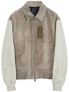 Men's Varsity Calfskin Bomber Jacket Beige - DIOR - BALAAN 2