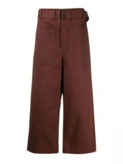 Belted Pocket Crop Pants  Brown - LEMAIRE - BALAAN 2