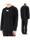 Logo Round Neck Cotton Long Sleeve T Shirt Black - MAISON MARGIELA - BALAAN 2