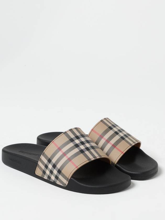 Vintage Check Print Slippers Black Beige - BURBERRY - BALAAN 3