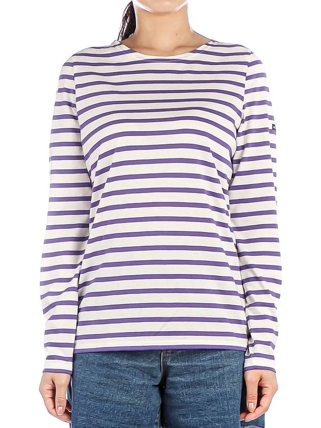 24SS Women's Minquaidum Long Sleeve T-Shirt 0237 ECUME VIOLET - SAINT JAMES - BALAAN 1