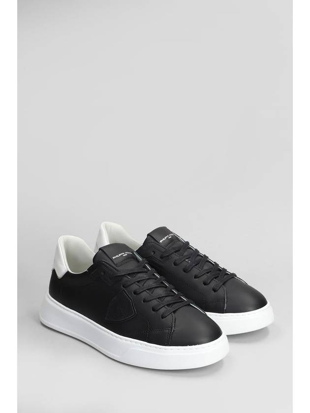 Men's Temple Tennis White Tab Low Top Sneakers Black - PHILIPPE MODEL - BALAAN 3