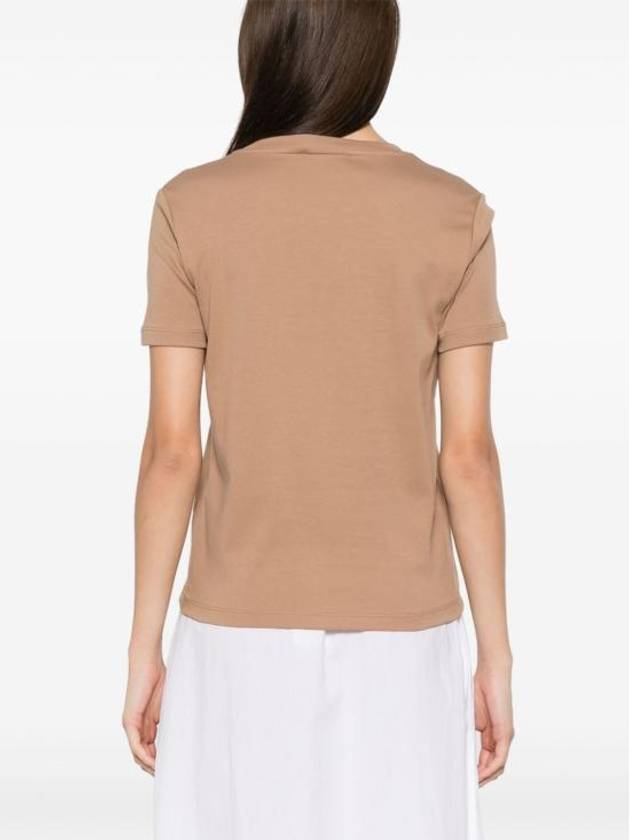 Quieto Cotton Short Sleeve T-Shirt Brown - S MAX MARA - BALAAN 3