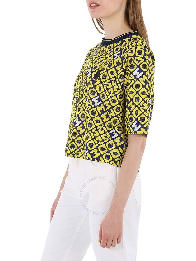 Grenoble Logo Pattern Short Sleeve T-Shirt Yellow - MONCLER - BALAAN 4