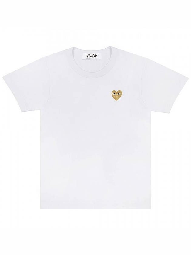 Green Double Heart Short Sleeve T-Shirt White - COMME DES GARCONS PLAY - BALAAN 2