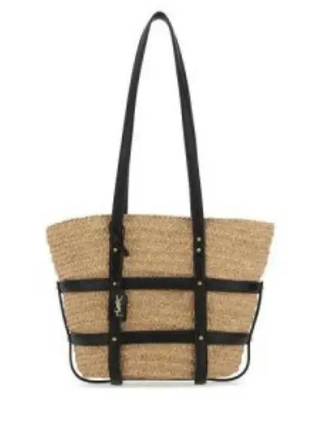 Panier Strap Medium Smooth Leather Tote Bag Beige - SAINT LAURENT - BALAAN 2