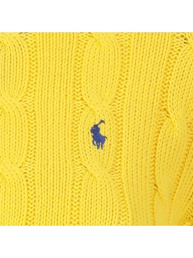 Embroidered Logo Pony Cable Knit Top Yellow - POLO RALPH LAUREN - BALAAN 5