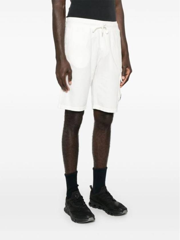 Light Fleece Cargo Lens Shorts White - CP COMPANY - BALAAN 4