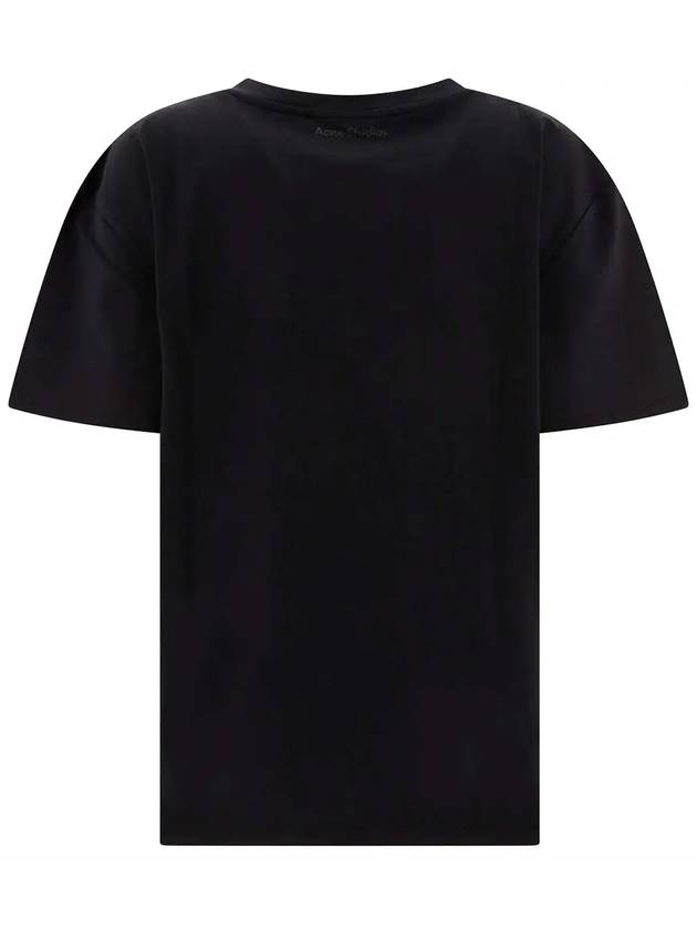 Regular Fit Cotton Short Sleeve T-Shirt Black - ACNE STUDIOS - BALAAN 4