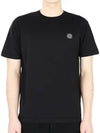 Logo Patch Short Sleeves T-Shirt Black - STONE ISLAND - BALAAN 3