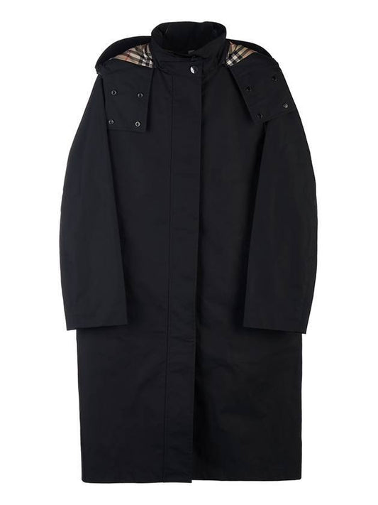 Bridgewater Hooded Car Trench Coat Black - BURBERRY - BALAAN.