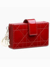 Lady 5-Gusset Patent Cannage Calfskin Card Wallet Cherry Red - DIOR - BALAAN 3