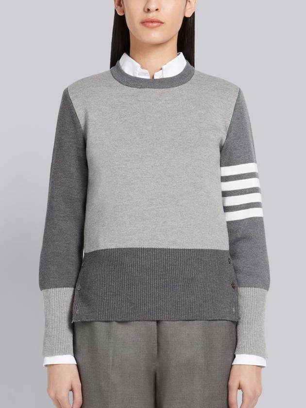 4-Bar Stripe Fun Mix Milano Stitch Merino Wool Knit Top - THOM BROWNE - BALAAN 2