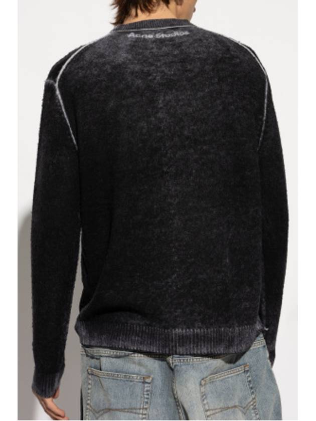 Print Crew Neck Knit Top Black - ACNE STUDIOS - BALAAN 5