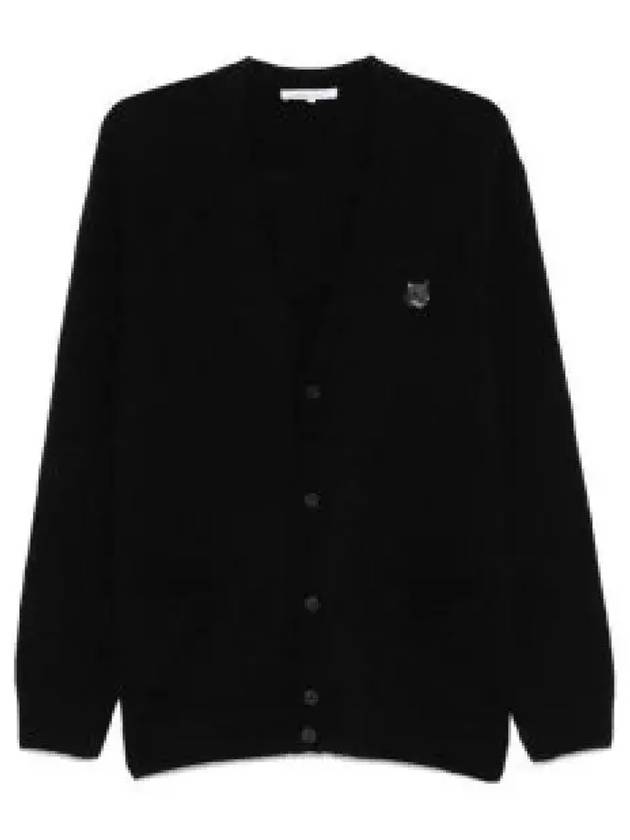 Bold Fox Head Patch Regular Lambswool Cardigan Black - MAISON KITSUNE - BALAAN 2