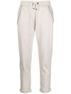 Cotton Silk Fleece Track Pants Beige - BRUNELLO CUCINELLI - BALAAN 2