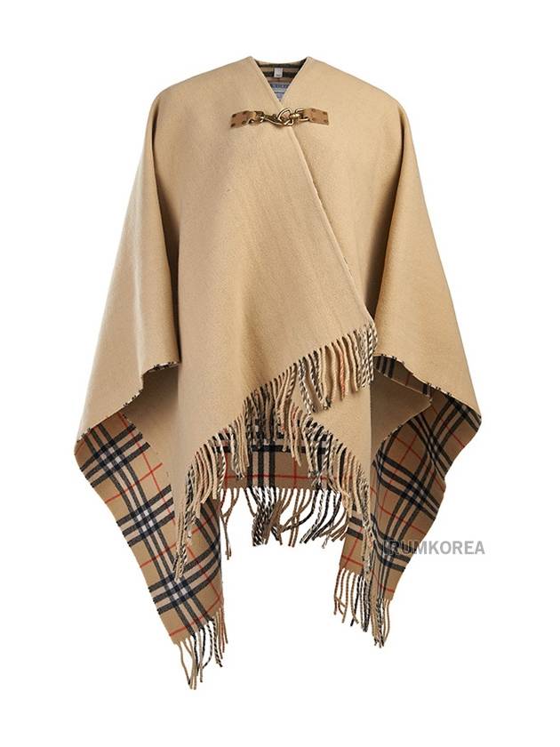 Check Wool Cape Sand - BURBERRY - BALAAN 2