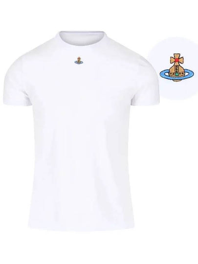 Embroided ORB Peru Short Sleeve T-Shirt White - VIVIENNE WESTWOOD - BALAAN 2