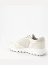 Nubuck Nylon Low Top Sneakers White - PRADA - BALAAN 3