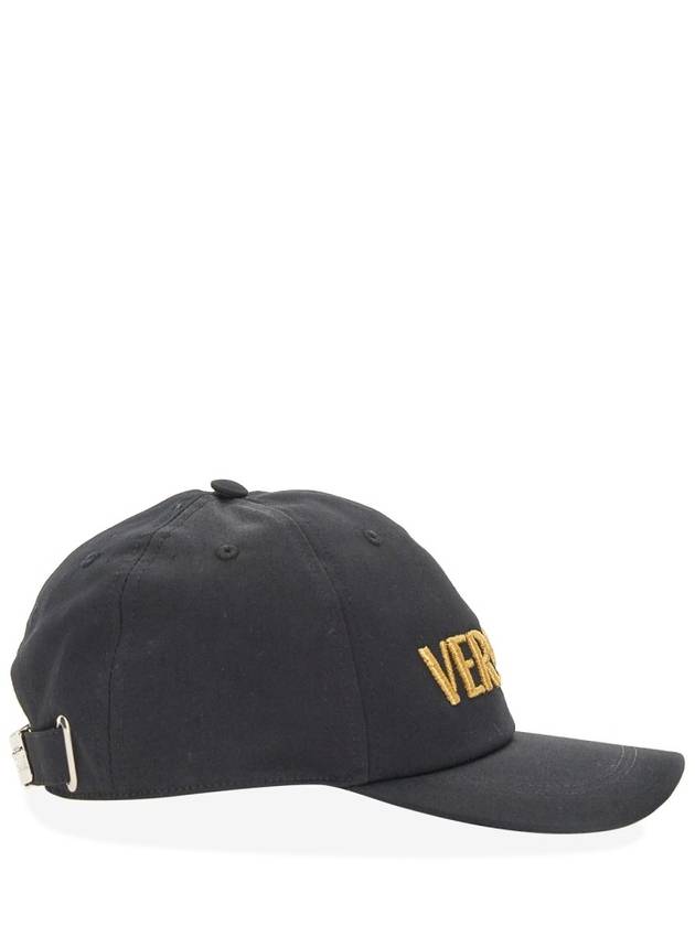 Embroidered Logo Ball Cap Black - VERSACE - BALAAN 3