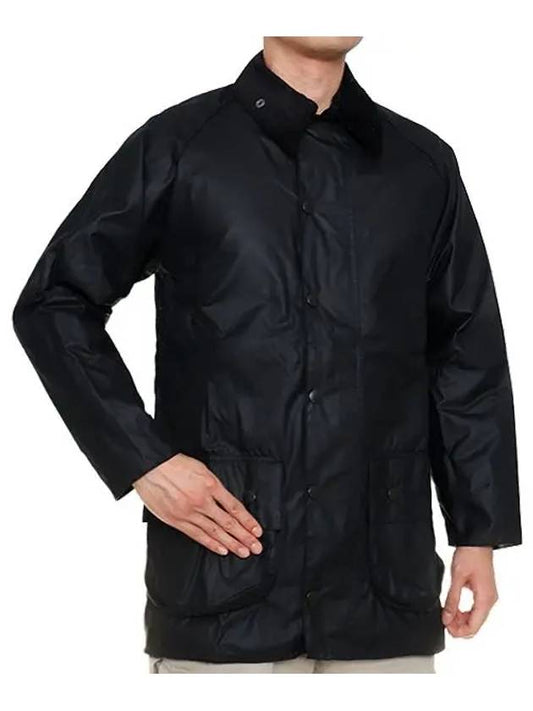 Viewport Corduroy Collar Wax Jacket Black - BARBOUR - BALAAN.