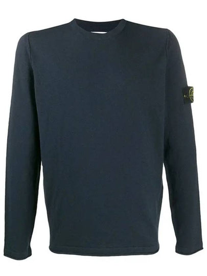 Men's Wappen Patch Round Neck Knit Top Navy - STONE ISLAND - BALAAN 2