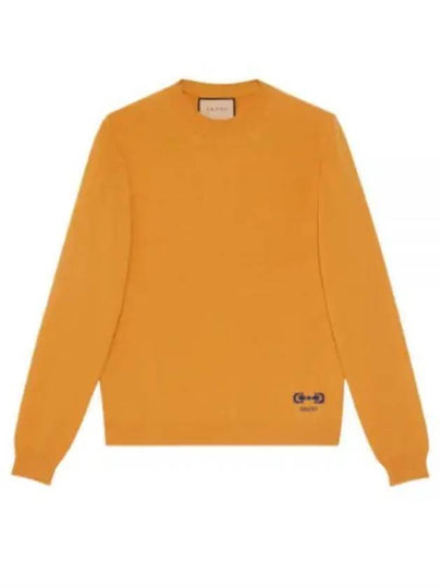 Men's Horsebit Crew Neck Cashmere Knit Top Orange - GUCCI - BALAAN 2