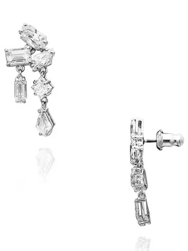 Women's Mesmera Drop Rhodium Earrings White - SWAROVSKI - BALAAN 3