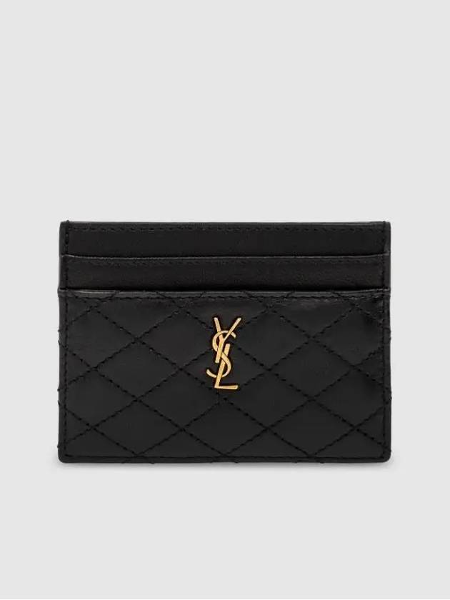 Gabi Quilted Lambskin Card Wallet Black - SAINT LAURENT - BALAAN 2