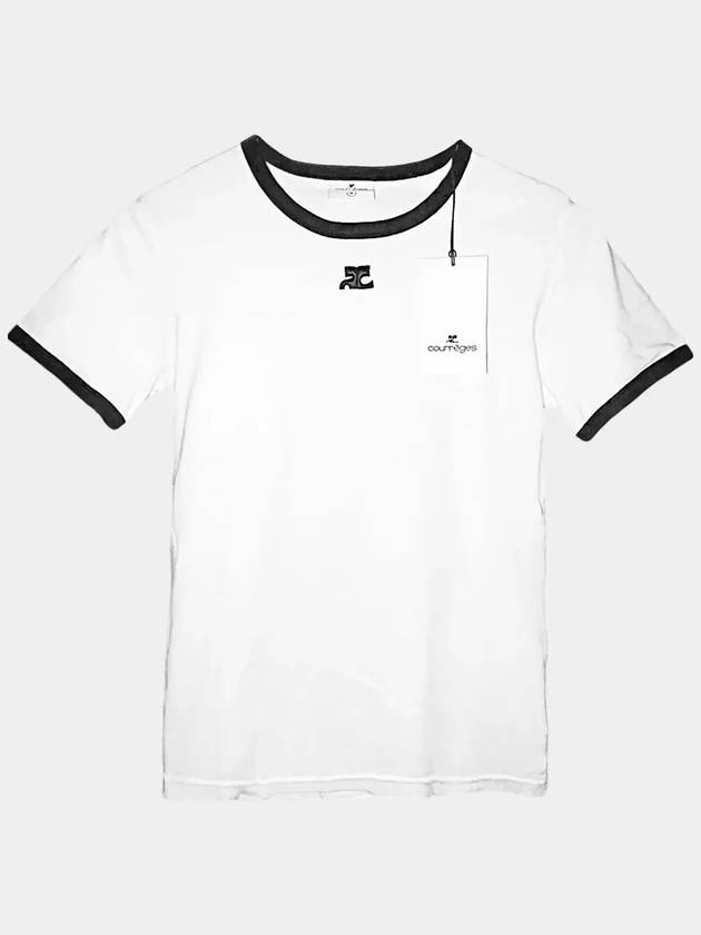 Bumpy Contrast Re-Edition Short Sleeve T-Shirt White - COURREGES - BALAAN 7