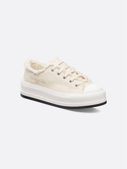 Walk'n Platform Cotton Canvas Low Top Sneakers Beige - DIOR - BALAAN 2