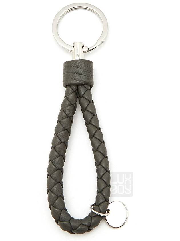 Intrecciato Leather Key Holder Grey - BOTTEGA VENETA - BALAAN 3