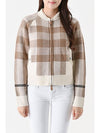 Women's Cashmere Wool Cardigan Brown White - BURBERRY - BALAAN 3