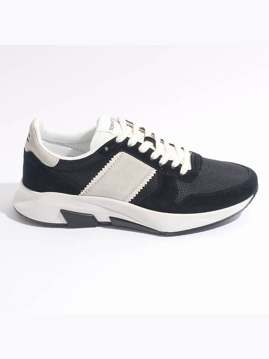 Colourblock Low-Top Sneakers White Black - TOM FORD - BALAAN 2